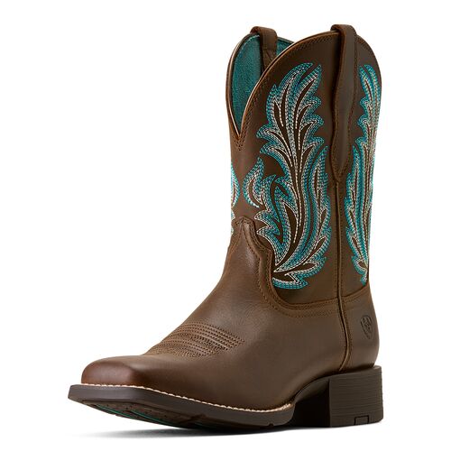 Women's Round Up Filly Wide Square Toe Western Boots