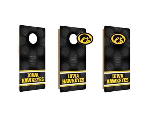 NCAA Wall Art and Corn Hole Game in University of Iowa