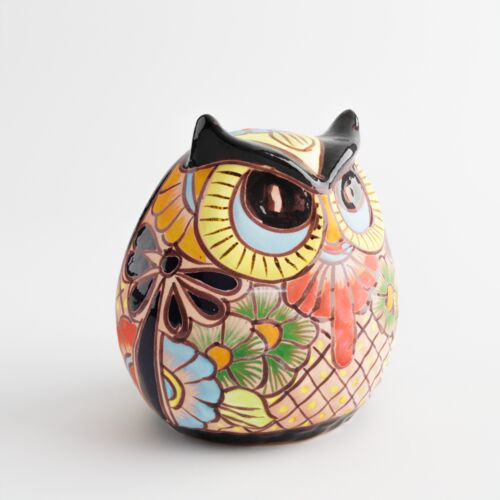 Talavera 9.5" Night Owl Planter in Black