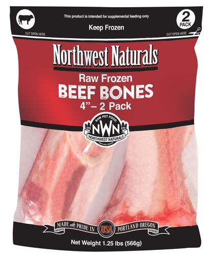 Raw Frozen 4" Beef Bones Dog Treat - 2-Pack