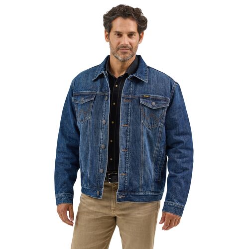 Men's Retro Sherpa Lined Western Denim Jacket