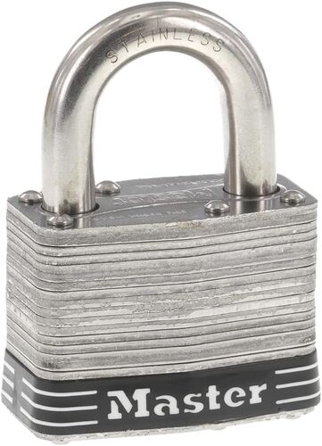 2" Wide Laminated Stainless Steel Pin Tumbler Padlock