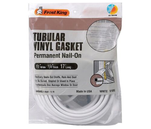 Vinyl Gasket Weatherstrip, 1/2"-by-17 Feet, Brown
