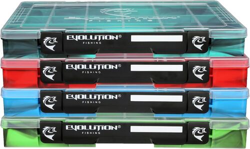 Drift Series 3700 QuikLatch Fishing Tackle Tray Multi Color 4-Pack