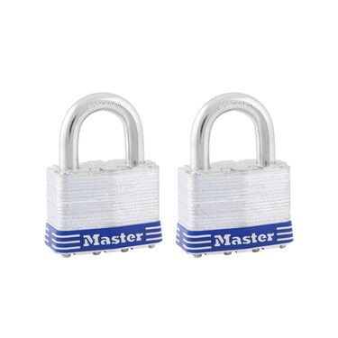 2" Wide Laminated Steel Pin Tumbler Padlock 2-Pack