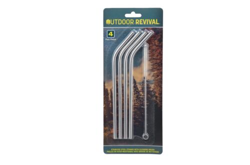Stainless Steel Straws - 4-Pack