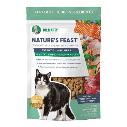 Nature's Feast Essential Wellness Beef, Salmon & Poultry Freeze Dried Raw Cat Food