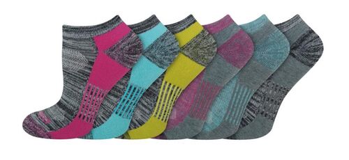 Women's Dri-Tech Moisture Control Free Run No-Show Socks in Charcoal