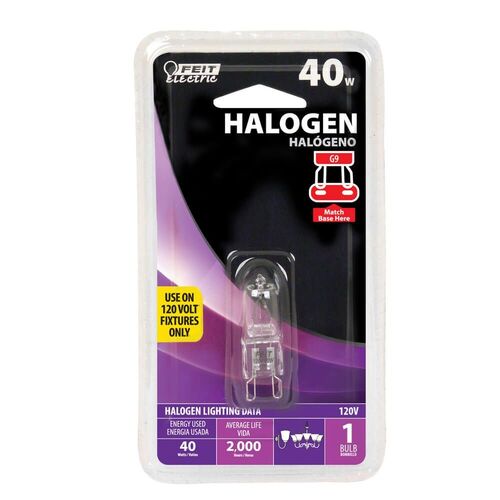 40-Watt Bi-Pin JCD T4 G9 Clear Base Halogen Bulb