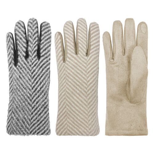 Women's Chevron Print Gloves - Assorted