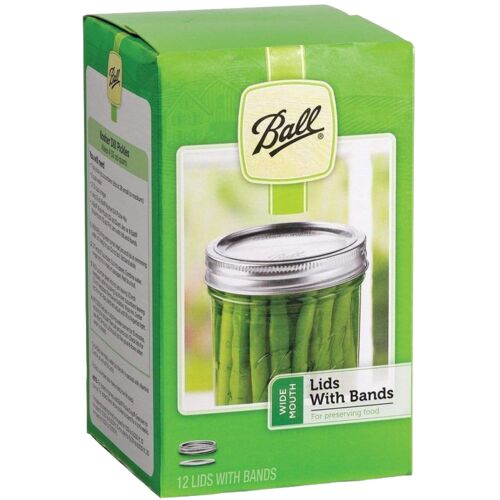 Wide Mouth Jar Lids and Bands - Set of 12