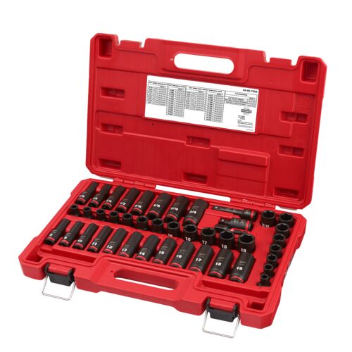 43 Piece SHOCKWAVE Impact Duty 3/8" Drive SAE & Metric Deep 6 Point Socket Set