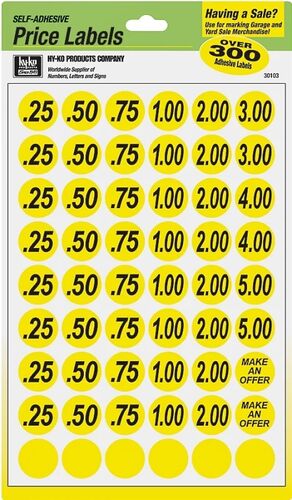 3/4" Price Labels - 300 Count