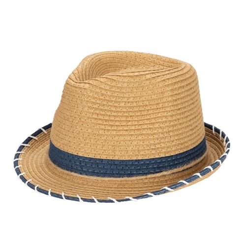 Kids Stingy Brim Fedora Hat in Natural