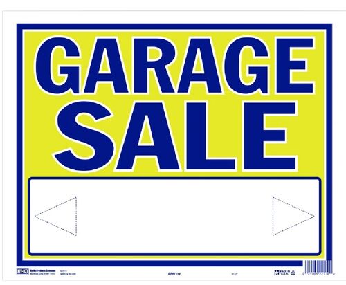 14-1/2" x 18-1/2" Garage Sale Plastic Sign