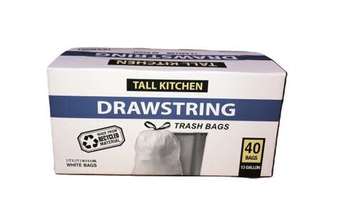 13 Gallon Tall Kitchen Drawstring Trash Bags - 40 Count