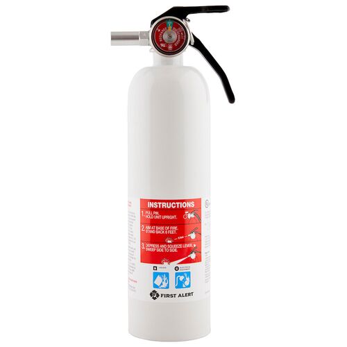 Rechargeable Recreation Fire Extinguisher UL Rated 5-B:C (White)