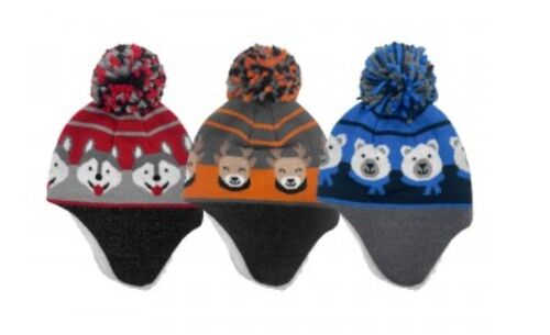 Kids' Toddler Animal Faces Knit Hat - Assorted