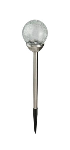 Large Crackle LED Glass Ball Solar Light Stake