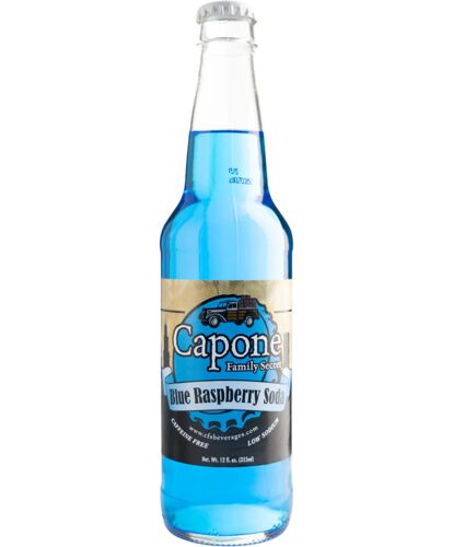 Capone Blue Raspberry Soda - 12 oz Glass Bottle