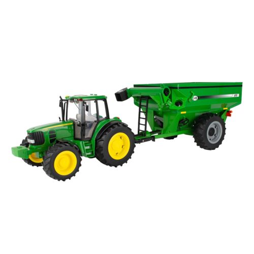 1:16 Big Farm John Deere 7430 Toy Tractor with J&M 875 Grain Cart