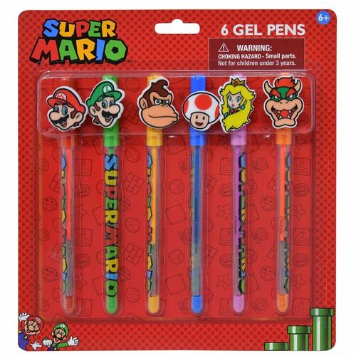 Super Mario Gel Pens - 6-Pack