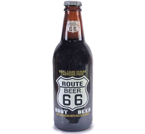 Route 66 Root Beer Soda - 12 oz Glass Bottle