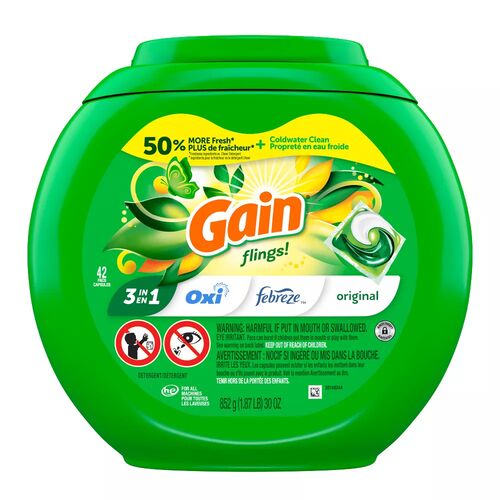 Flings Original Scent HE Compatible Laundry Detergent Soap Pacs - 42 Count