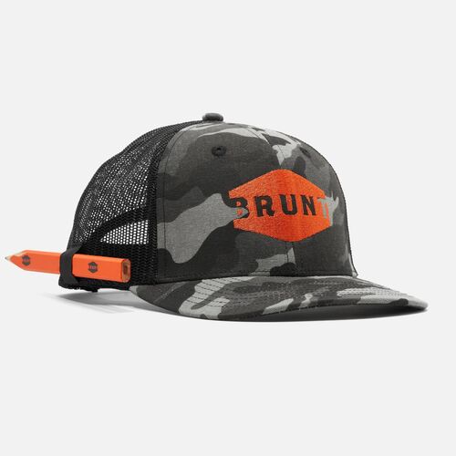 Curved Brim Snapback in Black Camo