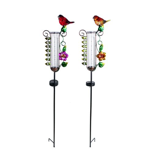 Bird Rain Gauge/Solar Stake - Assorted