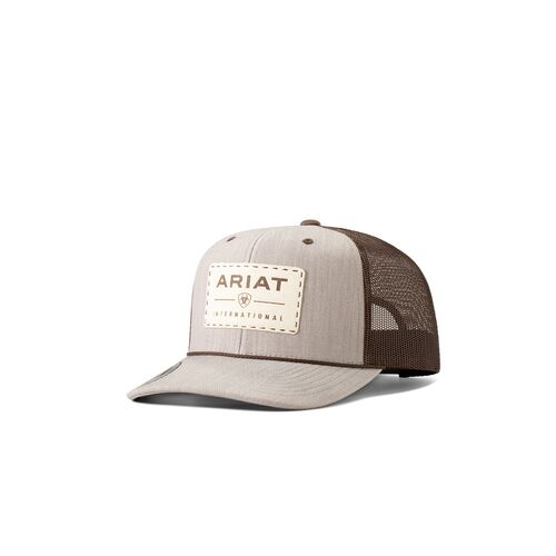 Men's Suede Logo Patch Cap in Tan