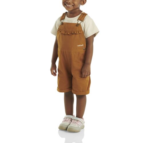 Girls' Canvas Ruffle Front Shortall