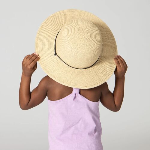 Kid's Sun Hat With Chin Strap in Stone