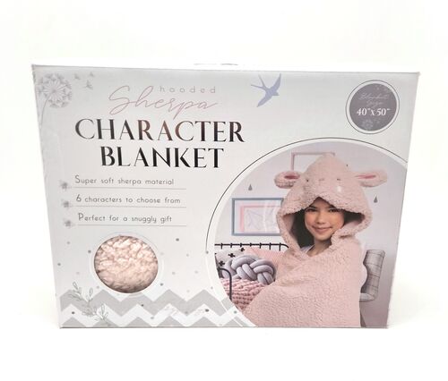 Kids Cozy Character Hooded Blanket