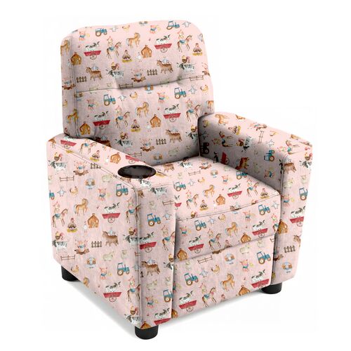 Kids' Recliner in Happy Barn Day Print