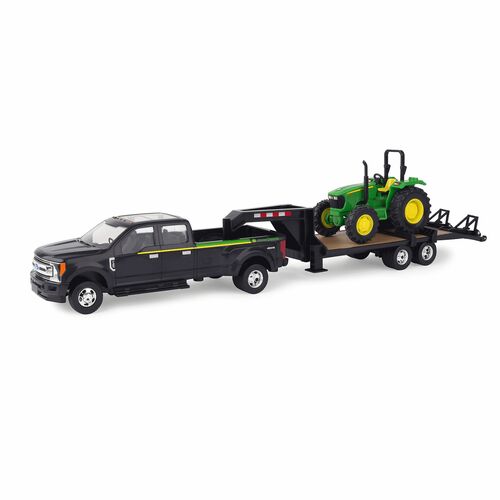 1:32 John Deere 5075E Tractor with Ford F-350 Pickup and 5th Wheel Trailer