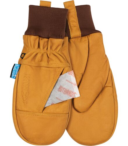 HydroFlector Lined Water-Resistant Premium Grain Buffalo Mitt with Heat Pack Pocket