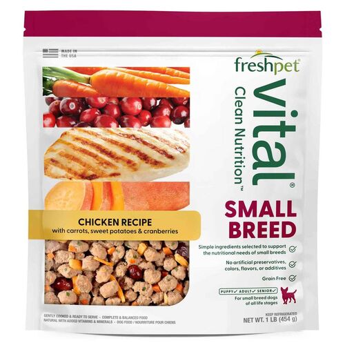 Vital Grain Free Small Breed Chicken Recipe Fresh Dog Food Roll - 1 Lb