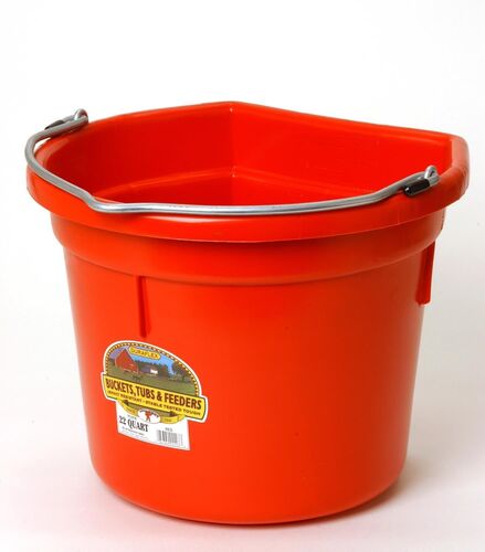 Flat Back Plastic Bucket - 22 Quart