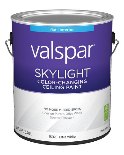 Skylight Flat Color-Changing Ceiling Paint in Ultra White - 1 Gallon