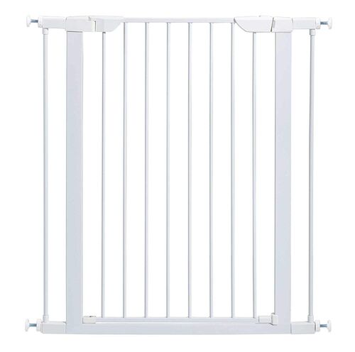 39" High Walk White Steel Pet Gate