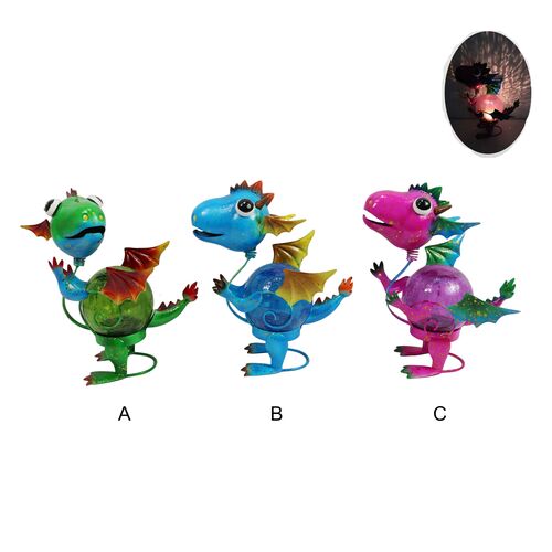 Silly Dragon Metal Solar Decor - Assorted