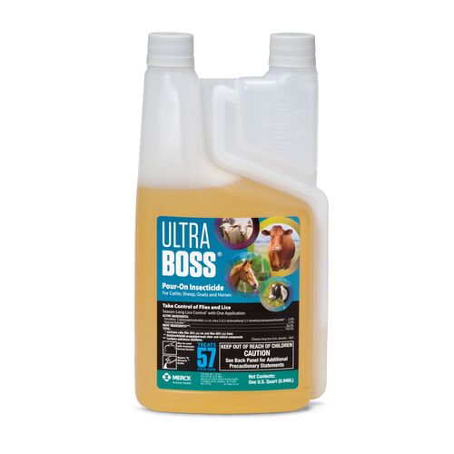 ULTRA Boss Pour-On Insecticide For Cattle Sheep Goats & Horses - 1 qt