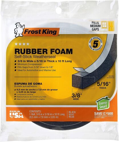 3/8x5/16 Black Foam Tape