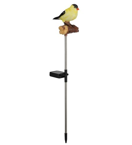 Gold Finch Songbird Solar/Sound Stake