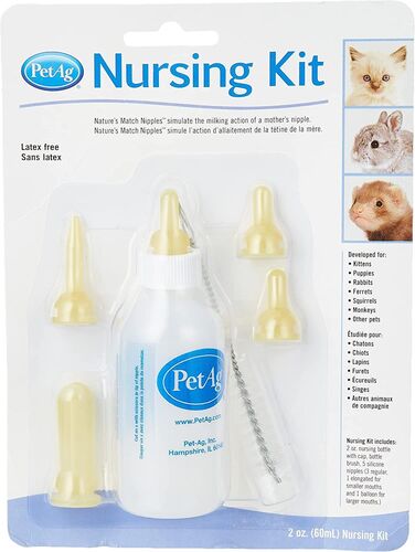 Nursing Kit with Bottle and Nipple for Small and Large Pets - 2 oz