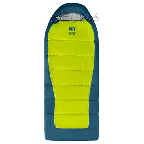 Hybrid Hooded Sleeping Bag in Teal & Lime