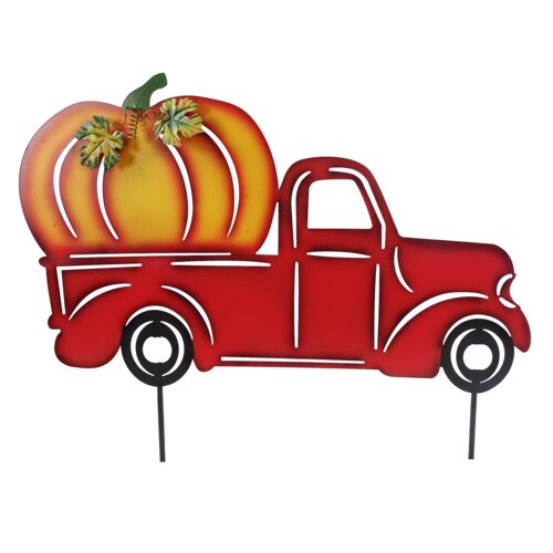 6.75" Pumpkin in a Car Yard Stake