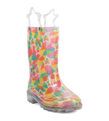 Kids Star Kaleidoscope Lighted Rain Boots