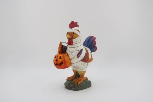 10" Mummy Rooster Decor